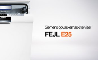 Siemens opvaskemaskine viser fejl E25