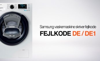 Samsung vaskemaskine skriver fejlkode dE eller dE1