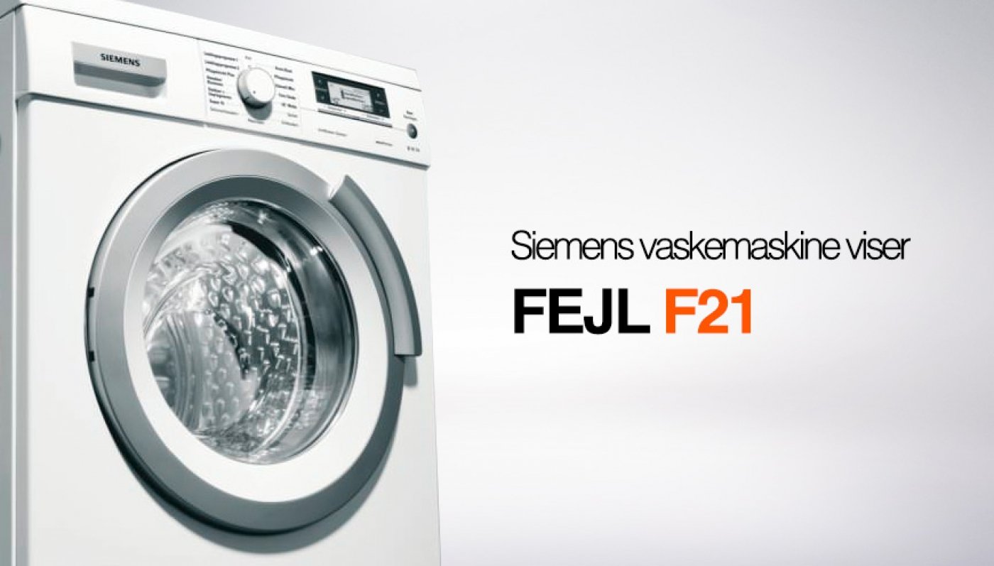 sav Diskriminere Sved Siemens vaskemaskine viser fejl F21