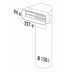 Overgangsstykke 90 500 MM