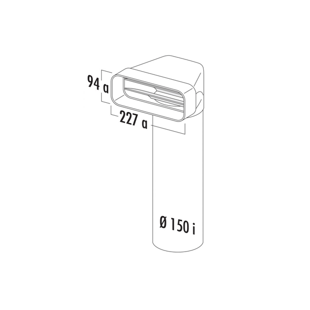 Overgangsstykke 90 500 MM