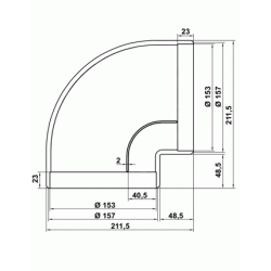 PVC adapter rund 150mm