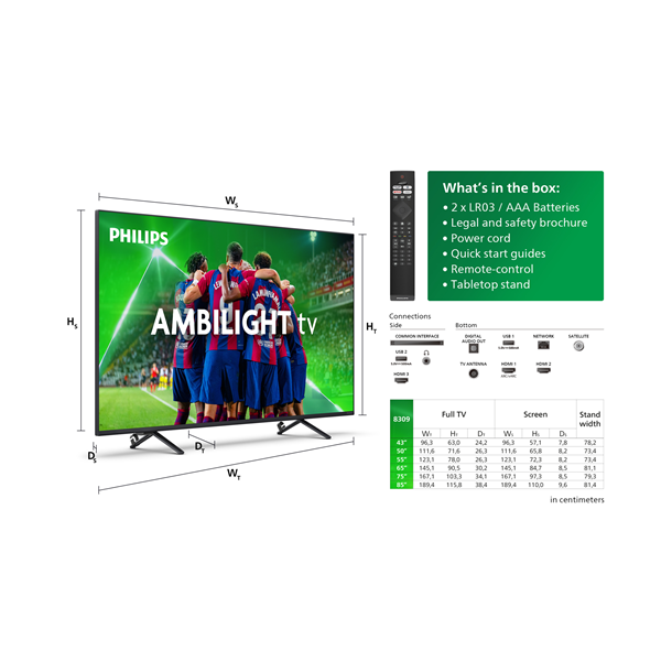 Philips 75PUS8309/12 - UHD 4K Smart TV med Ambilight