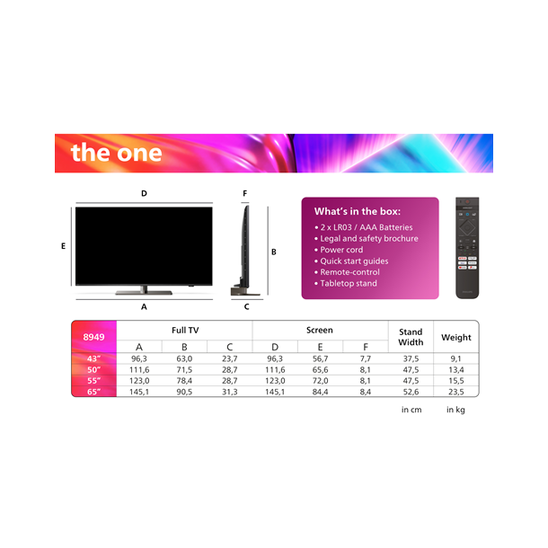 Philips 43PUS8949/12 - UHD 4K Smart TV med Ambilight