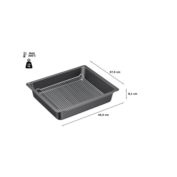 Ekstra dyb bradepande med rist til Bosch Siemens ovn