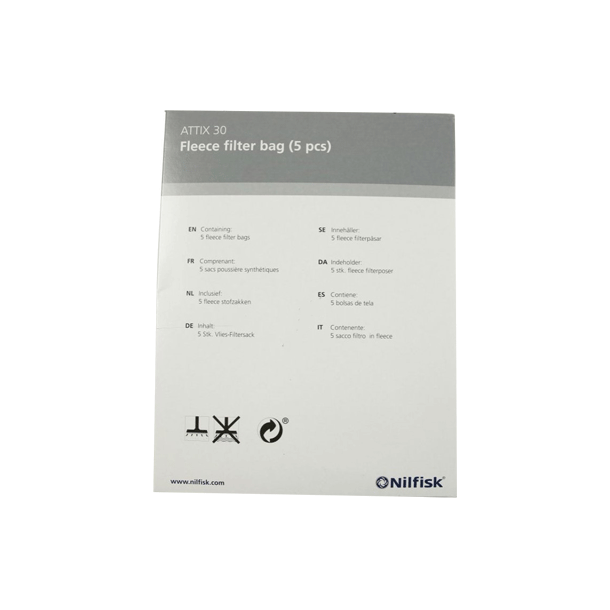 Stvsugerposer til Nilfisk Attix 30 Fleece filter 5 stk.
