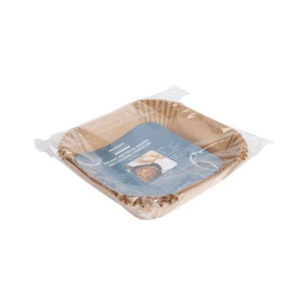 Bagepapir firkantet til Airfryer lille 50 stk