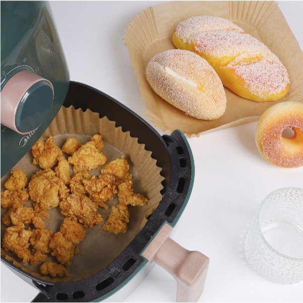 Bagepapir firkantet til Airfryer stor 50 stk