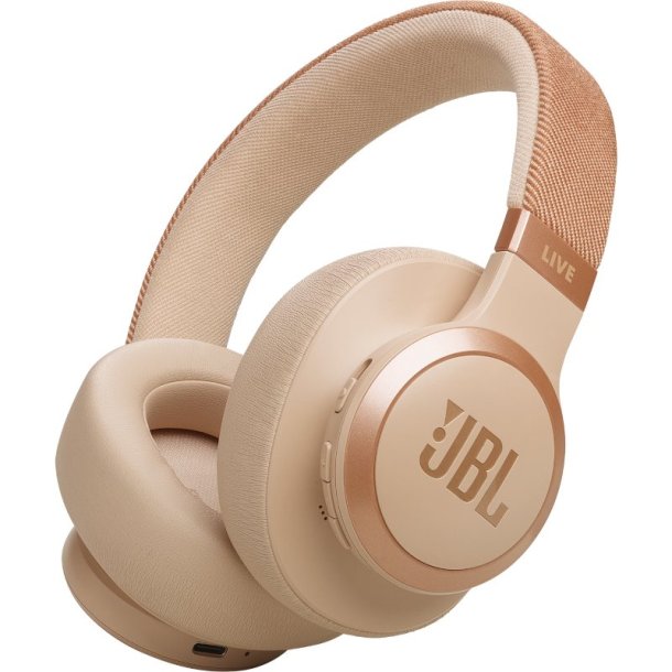 JBL Live 770NC, beige - Trdlse hovedtelefoner med stjredu