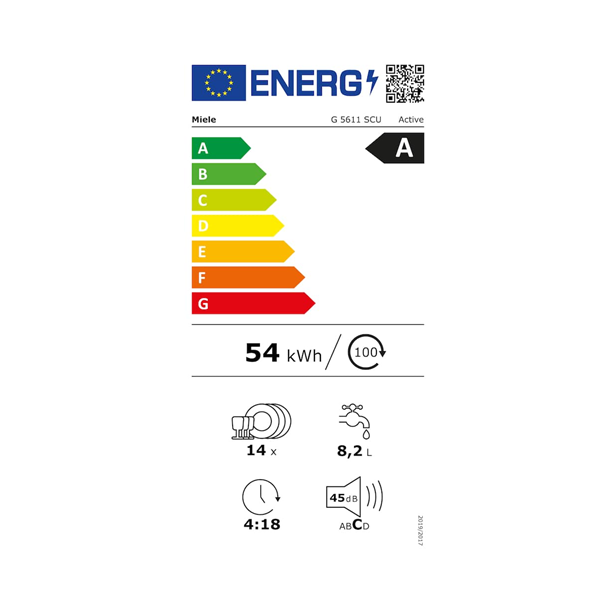 Miele G 5611 SCU NER BW opvaskemaskine til indbygning