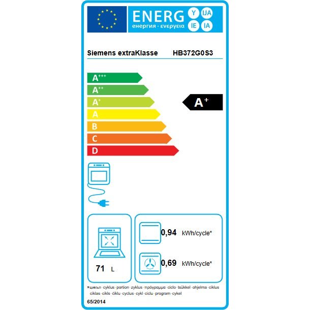 Siemens extraKlasse HB372G0S3 - Ovn til indbygning