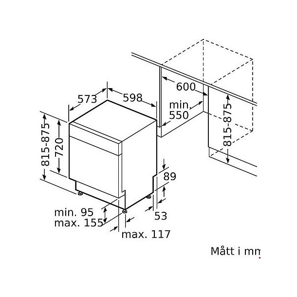 Bosch SMU46KW10S - Opvaskemaskine til indbygning