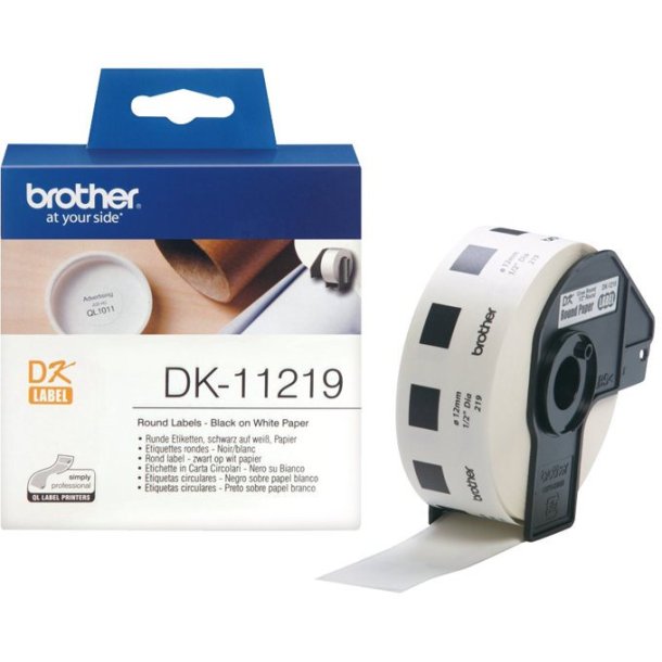Brother DK-11219 Etiketter   (1,2 cm) 1200stk. - Etiketter