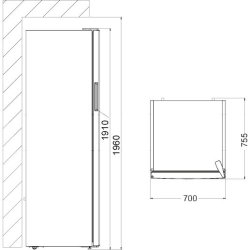 Vestfrost EW 5491 F NF - Fritstende fryseskab