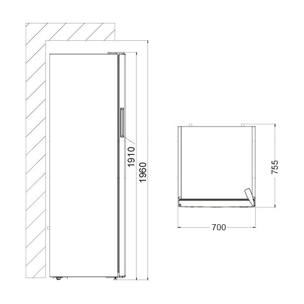 Vestfrost EW 5491 F NF - Fritstende fryseskab