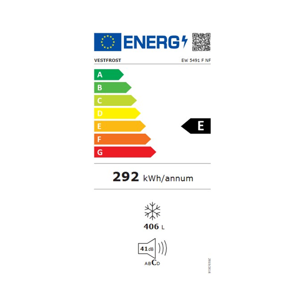 Vestfrost EW 5491 F NF - Fritstende fryseskab
