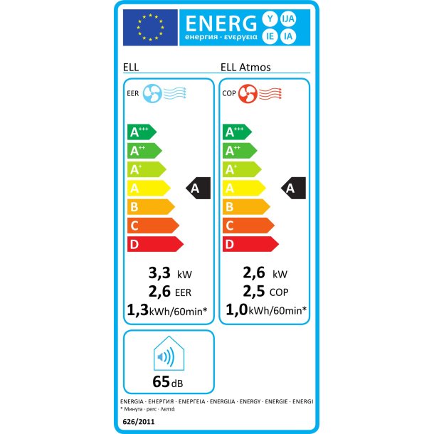 ELL Atmos 12000 BTU airconditioning + 10000 BTU heating - Kl