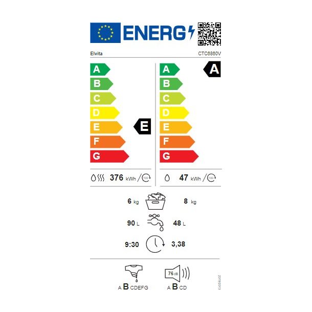 Elvita CTC6860V - Vasketrremaskine