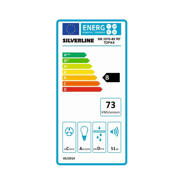 Silverline SM 3370-80 GR Topas 80 cm - Skrtstillet emhtte
