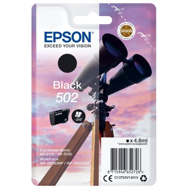 EPSON Singlepack Black 502 Ink - Blkpatron