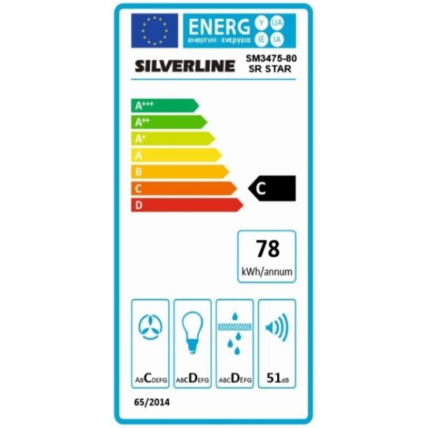 Silverline SM 3475-80 SR Star 80 cm - Skrtstillet emhtte