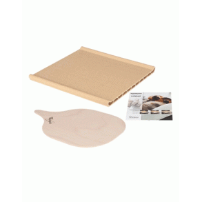 Pizzasten med pizzaspade og kogebog